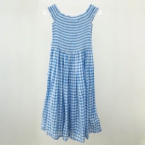 J. Crew Off-The-Shoulder Smocked Gingham Beach Dre